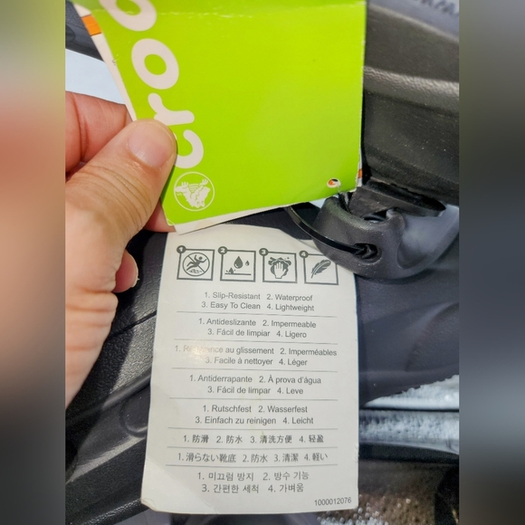 Crocs Unisex Bistro Graphic Black And White Fishbone Clogs - Size M15 / W17 - Picture 10 of 16